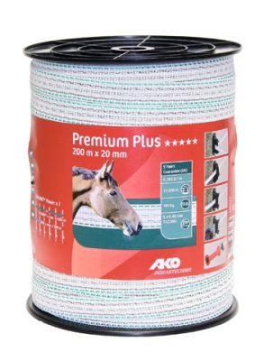 AKO Premium Plus schriklint wit/groen 2cm-200m