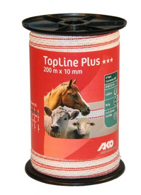 AKO TopLine Plus schriklint wit/rood 1cm-200m
