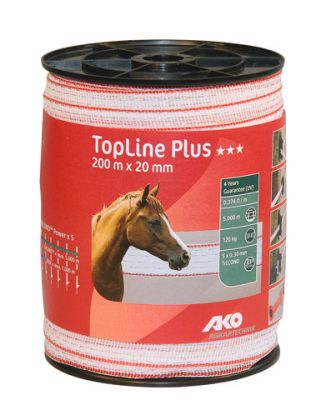 AKO TopLine Plus schriklint wit/rood 2cm-200m