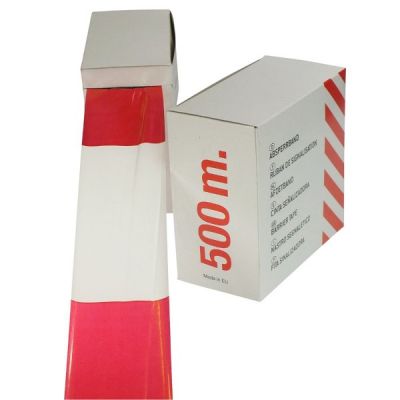 Afzetlint | rood/ wit | MM |  8 cm | 500 meter